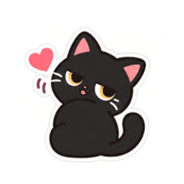 ゆるかわ黒猫 毎日使える猫スタンプ 40種類 Slack・Teams・Discord カスタム絵文字 25