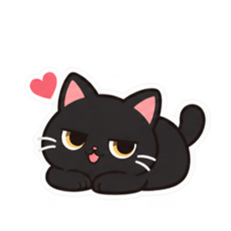ゆるかわ黒猫 毎日使える猫スタンプ 40種類 Slack・Teams・Discord カスタム絵文字 27