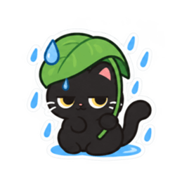 ゆるかわ黒猫 毎日使える猫スタンプ 40種類 Slack・Teams・Discord カスタム絵文字 35