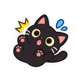 ゆるかわ黒猫 毎日使える猫スタンプ 40種類 Slack・Teams・Discord カスタム絵文字 37