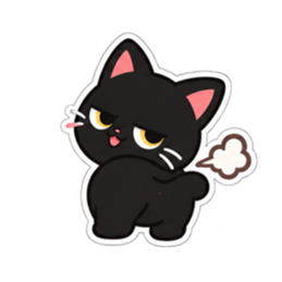 ゆるかわ黒猫 毎日使える猫スタンプ 40種類 Slack・Teams・Discord カスタム絵文字 39