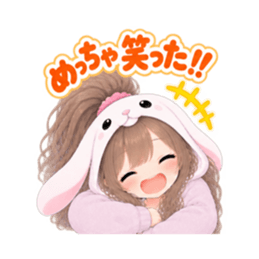 もふもふ！うさぎ女子 リアクション 40種類 Slack・Teams・Discord カスタム絵文字 2