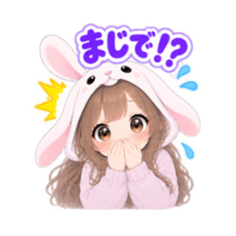 もふもふ！うさぎ女子 リアクション 40種類 Slack・Teams・Discord カスタム絵文字 3