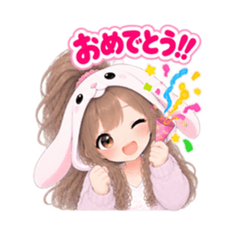 もふもふ！うさぎ女子 リアクション 40種類 Slack・Teams・Discord カスタム絵文字 4
