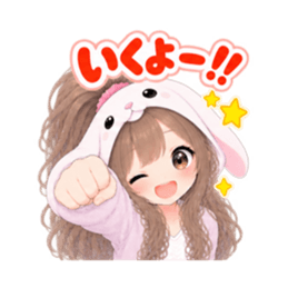 もふもふ！うさぎ女子 リアクション 40種類 Slack・Teams・Discord カスタム絵文字 7