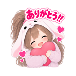もふもふ！うさぎ女子 リアクション 40種類 Slack・Teams・Discord カスタム絵文字 8