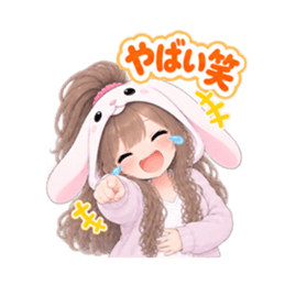 もふもふ！うさぎ女子 リアクション 40種類 Slack・Teams・Discord カスタム絵文字 11
