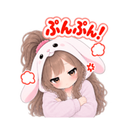 もふもふ！うさぎ女子 リアクション 40種類 Slack・Teams・Discord カスタム絵文字 13