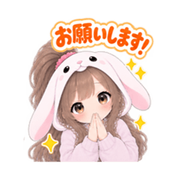 もふもふ！うさぎ女子 リアクション 40種類 Slack・Teams・Discord カスタム絵文字 15