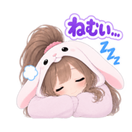 もふもふ！うさぎ女子 リアクション 40種類 Slack・Teams・Discord カスタム絵文字 17