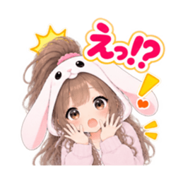 もふもふ！うさぎ女子 リアクション 40種類 Slack・Teams・Discord カスタム絵文字 19
