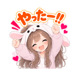 もふもふ！うさぎ女子 リアクション 40種類 Slack・Teams・Discord カスタム絵文字 20