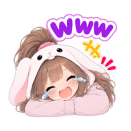 もふもふ！うさぎ女子 リアクション 40種類 Slack・Teams・Discord カスタム絵文字 21