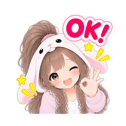 もふもふ！うさぎ女子 リアクション 40種類 Slack・Teams・Discord カスタム絵文字 27