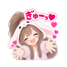 もふもふ！うさぎ女子 リアクション 40種類 Slack・Teams・Discord カスタム絵文字 29