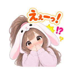 もふもふ！うさぎ女子 リアクション 40種類 Slack・Teams・Discord カスタム絵文字 30