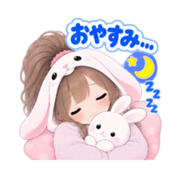 もふもふ！うさぎ女子 リアクション 40種類 Slack・Teams・Discord カスタム絵文字 34