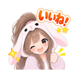 もふもふ！うさぎ女子 リアクション 40種類 Slack・Teams・Discord カスタム絵文字 35