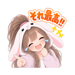 もふもふ！うさぎ女子 リアクション 40種類 Slack・Teams・Discord カスタム絵文字 37