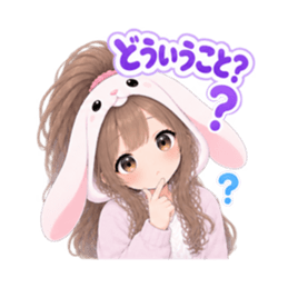 もふもふ！うさぎ女子 リアクション 40種類 Slack・Teams・Discord カスタム絵文字 38