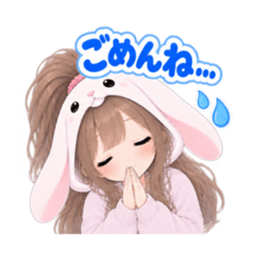 もふもふ！うさぎ女子 リアクション 40種類 Slack・Teams・Discord カスタム絵文字 39