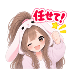 もふもふ！うさぎ女子 リアクション 40種類 Slack・Teams・Discord カスタム絵文字 40