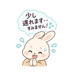 送迎ママうさぎ 習い事連絡スタンプ 40種類 Slack・Teams・Discord カスタム絵文字 34