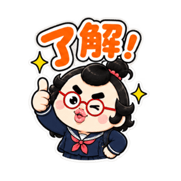 卵丸子ちゃんの中学生女子スタンプ40種類 Slack・Teams・Discord カスタム絵文字 5