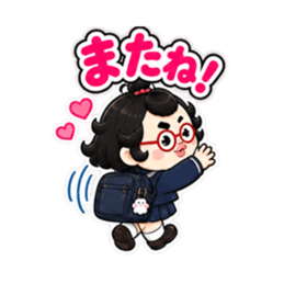 卵丸子ちゃんの中学生女子スタンプ40種類 Slack・Teams・Discord カスタム絵文字 8