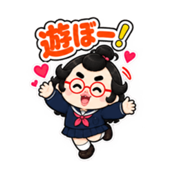 卵丸子ちゃんの中学生女子スタンプ40種類 Slack・Teams・Discord カスタム絵文字 26