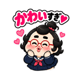 卵丸子ちゃんの中学生女子スタンプ40種類 Slack・Teams・Discord カスタム絵文字 40