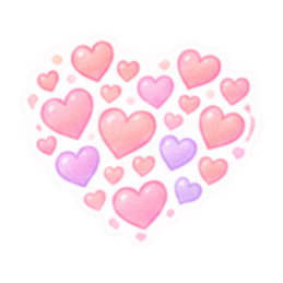やさしいハート♡ふんわりパステルスタンプ Slack・Teams・Discord カスタム絵文字 16