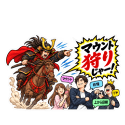 武士の「〜狩りじゃー！」おもしろスタンプ Slack・Teams・Discord カスタム絵文字 4