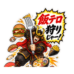 武士の「〜狩りじゃー！」おもしろスタンプ Slack・Teams・Discord カスタム絵文字 8