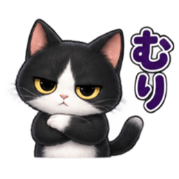 ハチワレ猫の毎日使えるスタンプ 40種類 Slack・Teams・Discord カスタム絵文字 4