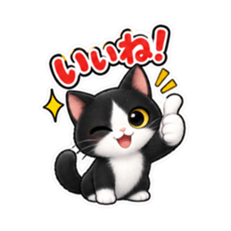 ハチワレ猫の毎日使えるスタンプ 40種類 Slack・Teams・Discord カスタム絵文字 5