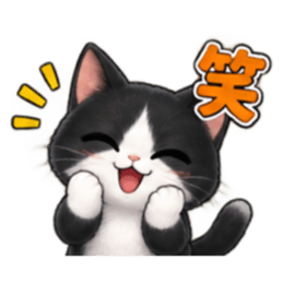 ハチワレ猫の毎日使えるスタンプ 40種類 Slack・Teams・Discord カスタム絵文字 9