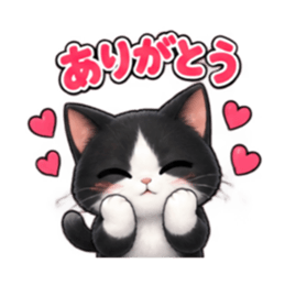 ハチワレ猫の毎日使えるスタンプ 40種類 Slack・Teams・Discord カスタム絵文字 10