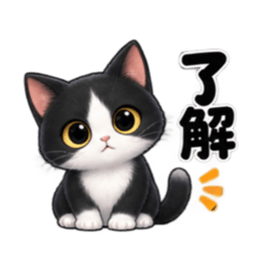 ハチワレ猫の毎日使えるスタンプ 40種類 Slack・Teams・Discord カスタム絵文字 13