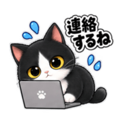 ハチワレ猫の毎日使えるスタンプ 40種類 Slack・Teams・Discord カスタム絵文字 15