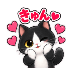 ハチワレ猫の毎日使えるスタンプ 40種類 Slack・Teams・Discord カスタム絵文字 20