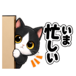 ハチワレ猫の毎日使えるスタンプ 40種類 Slack・Teams・Discord カスタム絵文字 23