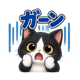 ハチワレ猫の毎日使えるスタンプ 40種類 Slack・Teams・Discord カスタム絵文字 30