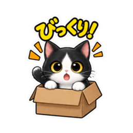 ハチワレ猫の毎日使えるスタンプ 40種類 Slack・Teams・Discord カスタム絵文字 35