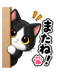ハチワレ猫の毎日使えるスタンプ 40種類 Slack・Teams・Discord カスタム絵文字 37