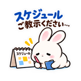 催促するの苦手うさぎ。仕事の敬語 40種類 Slack・Teams・Discord カスタム絵文字 31