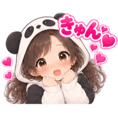 パンダ女子のもふもふ日常〜被り物の女の子 - LINE スタンプ | LINE STORE