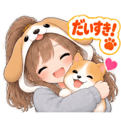 もふもふ！いぬ女子のすなおな日常 40種類 - LINE スタンプ | LINE STORE